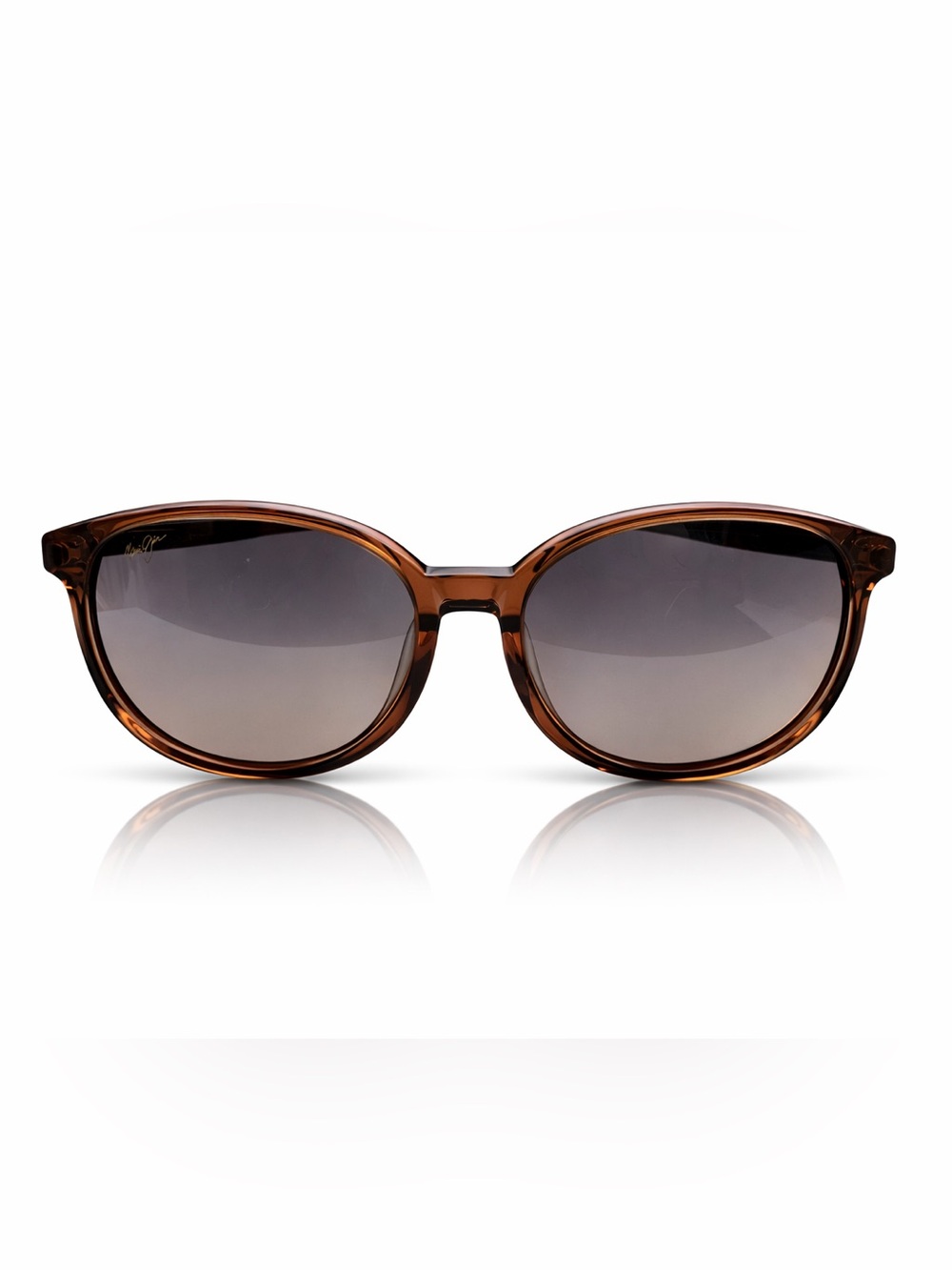 Maui Jim Brown Rounded Cat-Eye Sunglasses with Dark Lenses